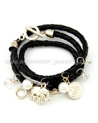 Multi Elements Baby Elephant Pendant Bracelet